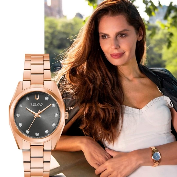 ***BRAND NEW*** Bulova Women's Quartz Diamond Accent Rose Gold-Tone Watch - Picture 11 of 14